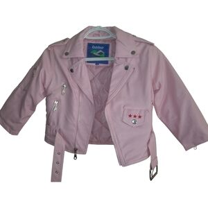 NWOT Outdoor Habitat Child's Motorcycle Biker Jacket Embroidered Eagle USA ~ 4T